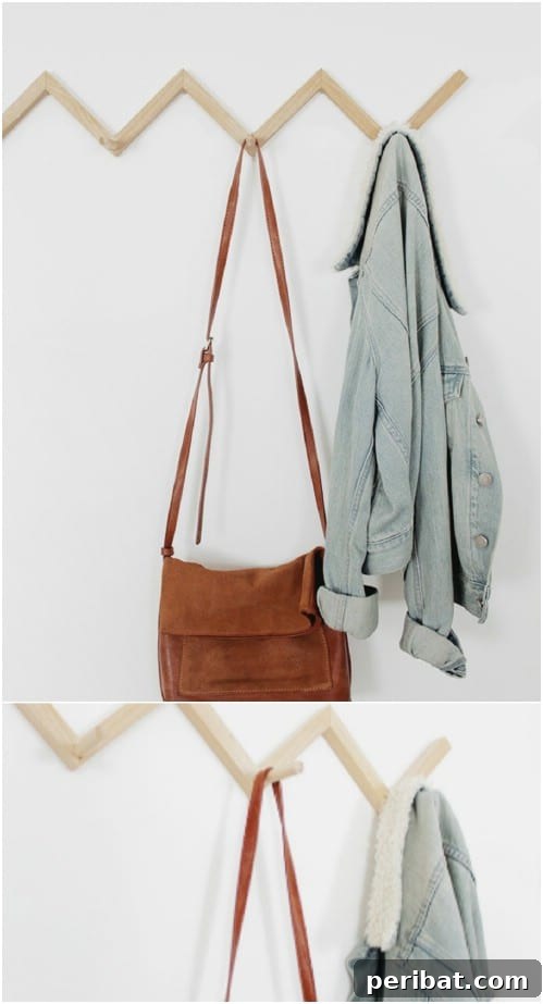 Elevate Your Entryway 25 DIY Coat Rack Projects 13 DIY Modern Zig Zag Coat Rack