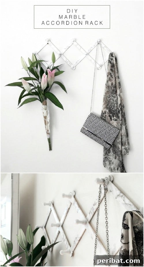 Elevate Your Entryway 25 DIY Coat Rack Projects 15 DIY Marbled Accordion Rack