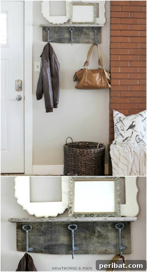 Elevate Your Entryway 25 DIY Coat Rack Projects 16 Rustic Barn Wood Shelf and Coat Rack