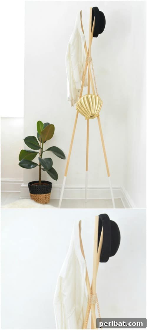 Elevate Your Entryway 25 DIY Coat Rack Projects 23 DIY Teepee Coat Stand