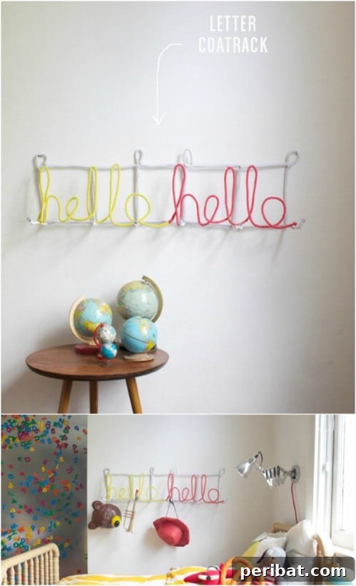 Elevate Your Entryway 25 DIY Coat Rack Projects 6 DIY Lettering Coat Rack