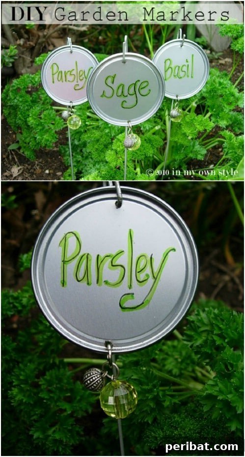 Elevate Your Garden: 25 DIY Markers for Beauty and Organization 13 Blinged Out Upcycled OJ Can Markers