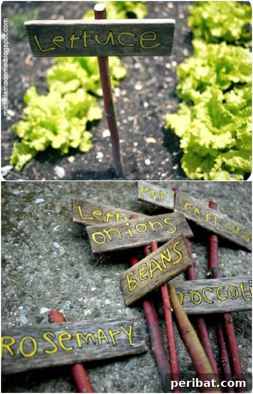 Elevate Your Garden: 25 DIY Markers for Beauty and Organization 14 Repurposed Wooden Garden Markers