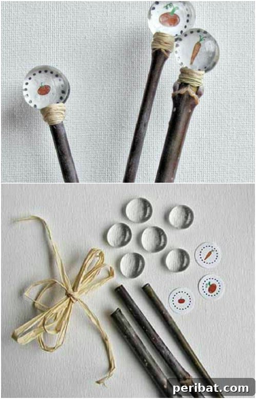 Elevate Your Garden: 25 DIY Markers for Beauty and Organization 16 DIY Marble Topped Garden Markers