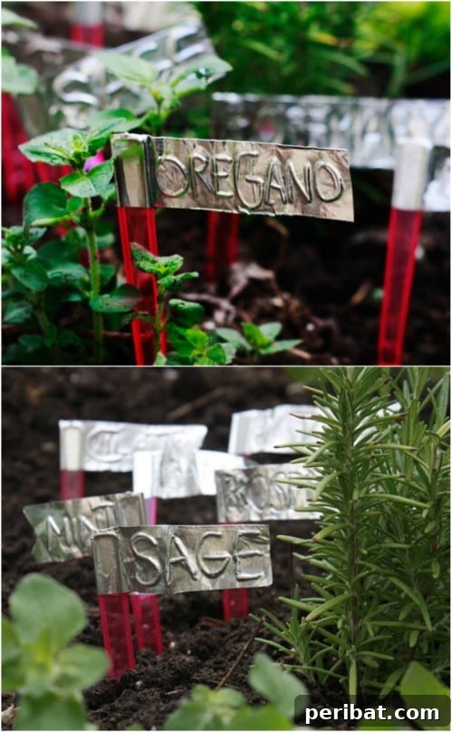 Elevate Your Garden: 25 DIY Markers for Beauty and Organization 2 DIY Aluminum Duct Tape Garden Markers