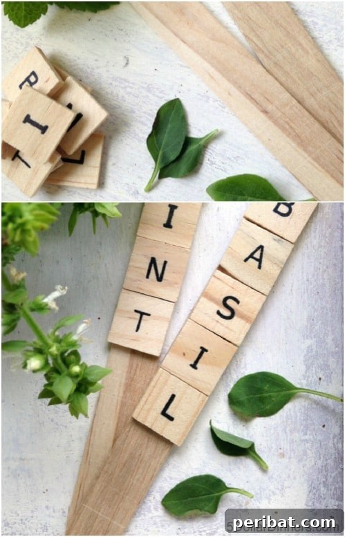 Elevate Your Garden: 25 DIY Markers for Beauty and Organization 22 DIY Scrabble Tile Garden Markers