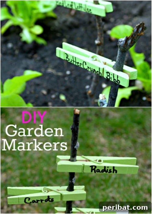Elevate Your Garden: 25 DIY Markers for Beauty and Organization 8 Cute DIY Clothespin Garden Markers