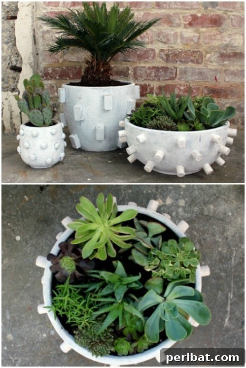 Dış Mekanlara Estetik Katan 25 Kendin Yap Saksı Fikri 26 DIY Textured Planters: Creative Surface Embellishments