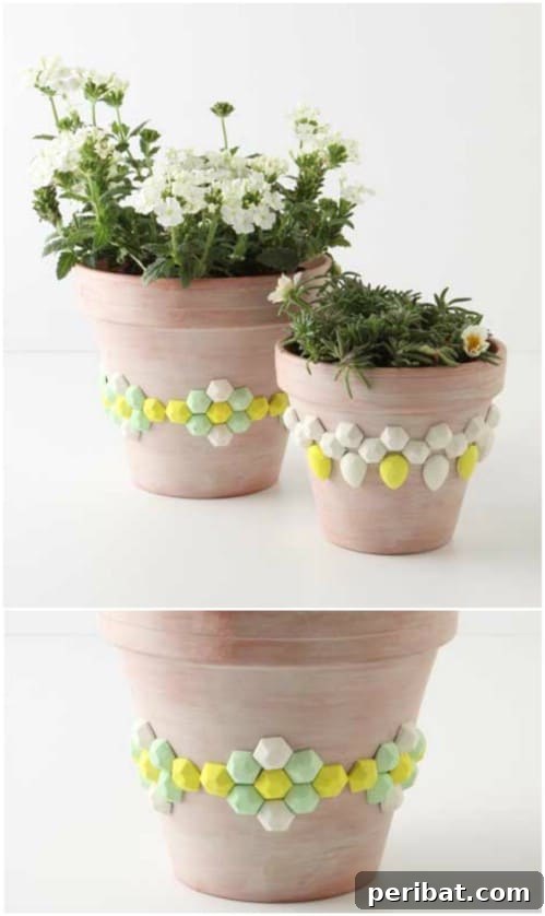 Dış Mekanlara Estetik Katan 25 Kendin Yap Saksı Fikri 9 DIY Faceted Gem Planters: Stylish and Affordable Garden Decor