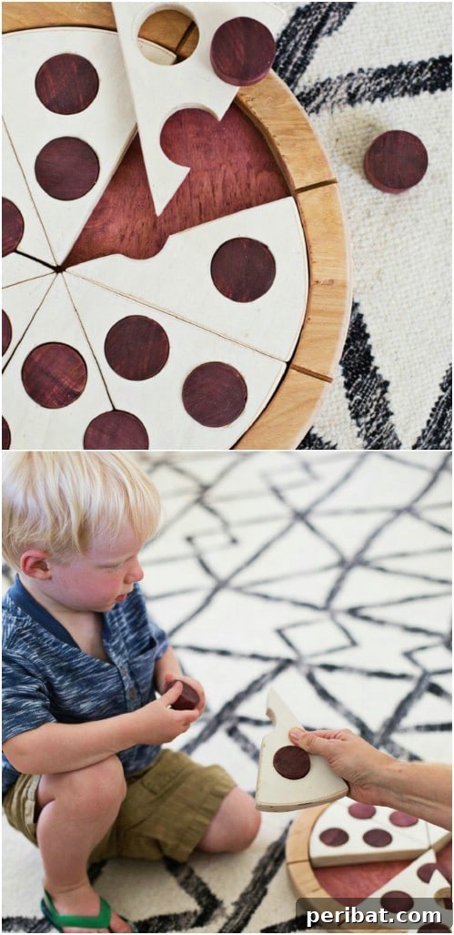 Handmade Wooden Pizza Puzzle
