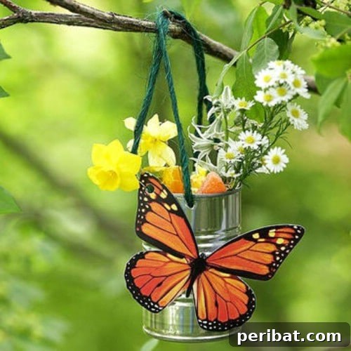 Upcycled Tin Can Butterfly Feeder