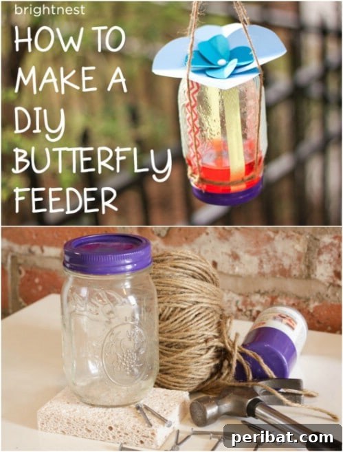 DIY Mason Jar Butterfly Feeder