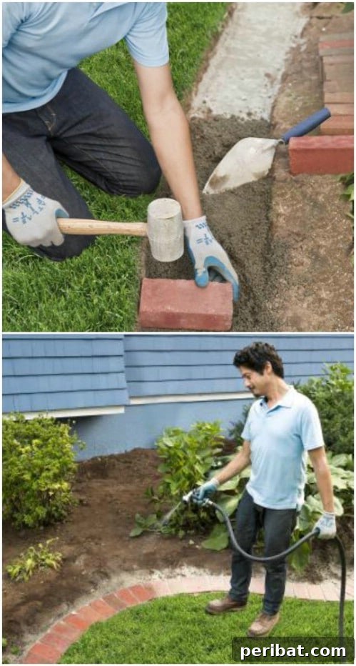 DIY Brick Edging