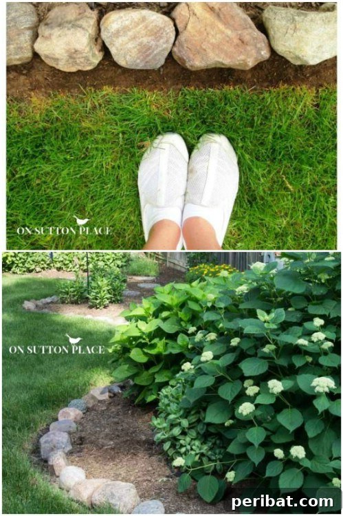 Easy DIY Rock Garden Border