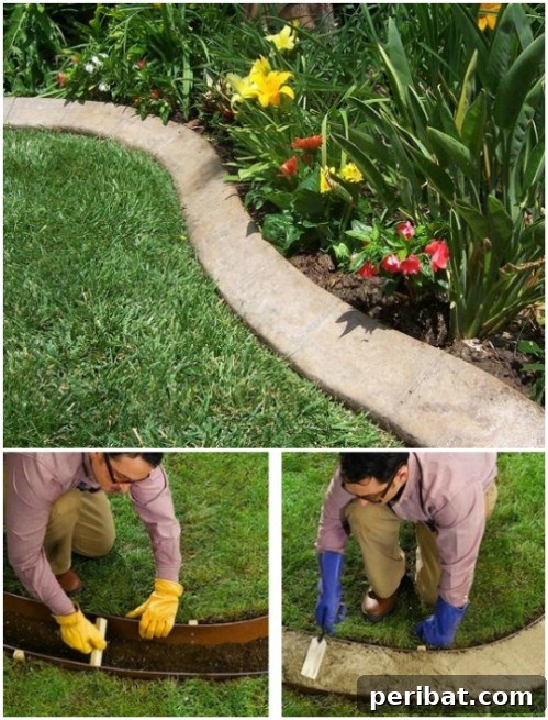 DIY Concrete Garden Edging