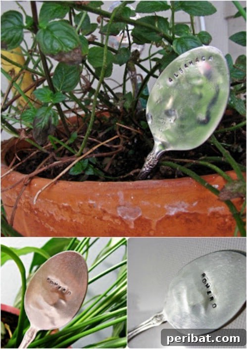 20 Creative Homemade Gifts for Garden Enthusiasts 3 DIY Antique Spoon Plant Markers