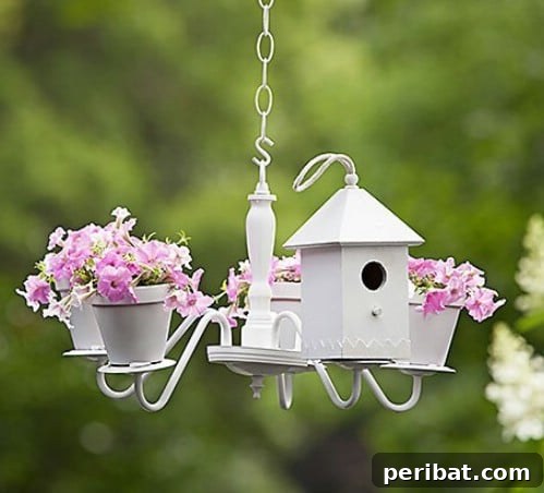 20 Creative Homemade Gifts for Garden Enthusiasts 5 Upcycled Chandelier Birdhouse Planter