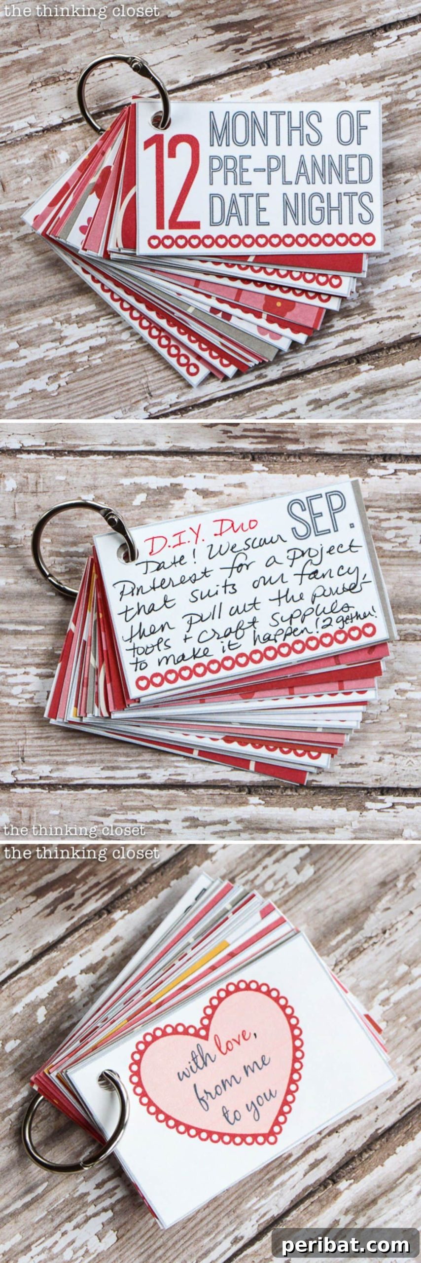 25 DIY Valentine's Gifts Crafted with Love for Him 24 12 Months Of Date Nights Cards