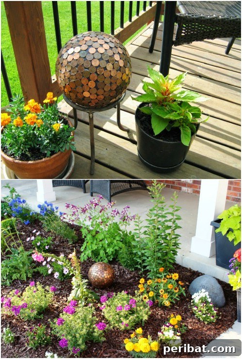 Penny Covered Garden Gazing Ball