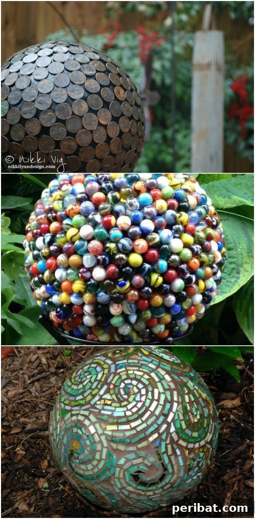 Repurposed Bowling Ball Gazing Ball