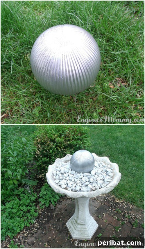 Repurposed Glass Light Fixture Gazing Ball