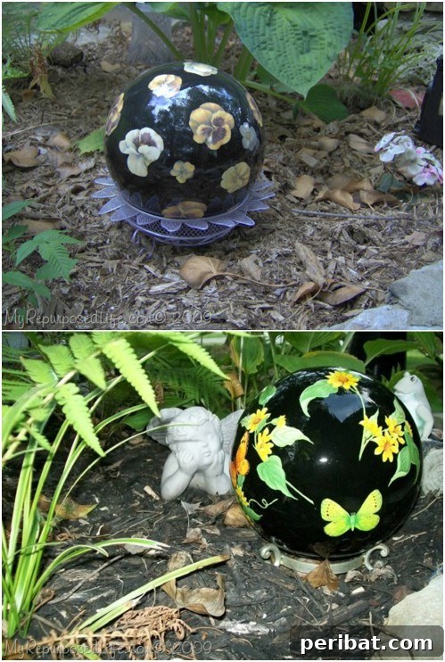 Decorative Bowling Ball Gazing Ball