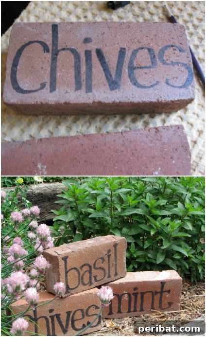 Five Minute Brick Garden Markers