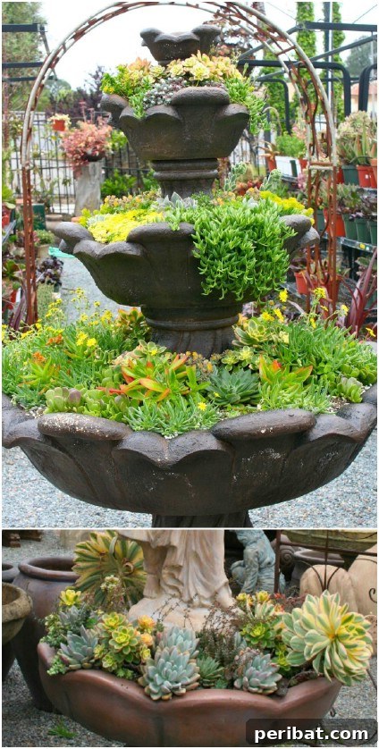 DIY Succulent Water Fountain