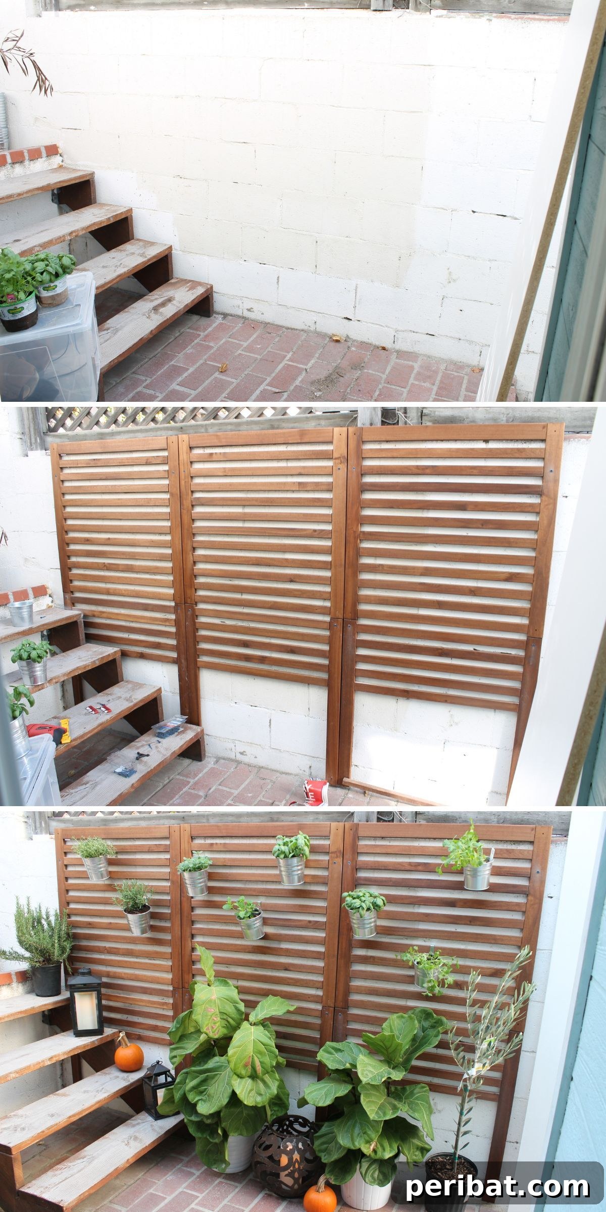 Unlock Your Garden's Potential: 12 Genius IKEA Hacks 7 A repurposed wooden panel from IKEA transformed into a charming DIY climbing garden, featuring small galvanized buckets filled with plants, suspended from hooks, creating a vertical garden perfect for small spaces or herb cultivation.