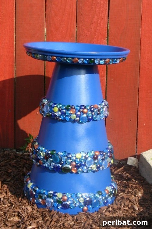 DIY Decorative Stone Terra Cotta Bird Bath