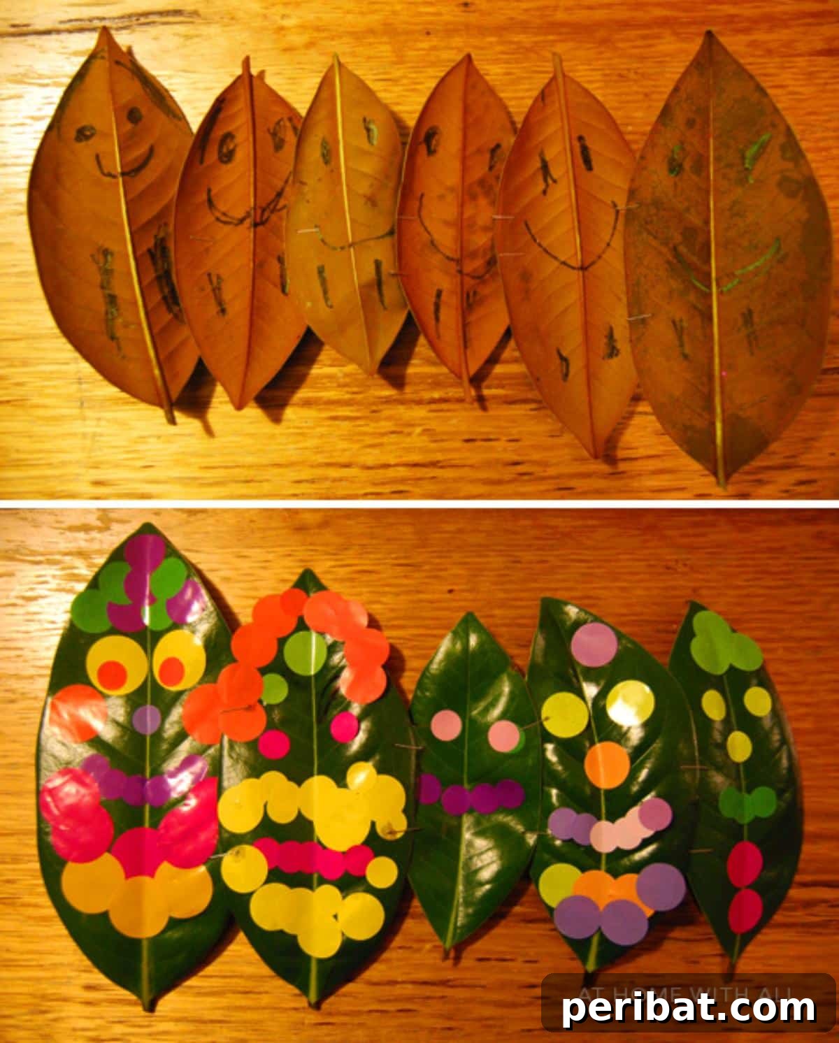 Autumn's Bounty: Creative Leaf Crafts for Young Explorers 8 Leaf People figures made from various sizes of fall leaves and simple embellishments.