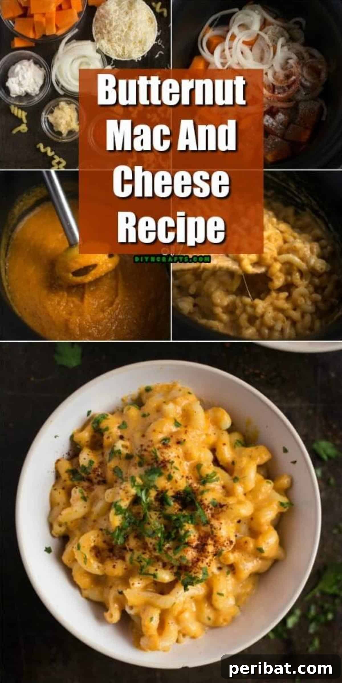 Set It and Forget It: Butternut Mac and Cheese in Your Slow Cooker 2 Creamy Slow Cooker Butternut Mac and Cheese, garnished and ready to serve
