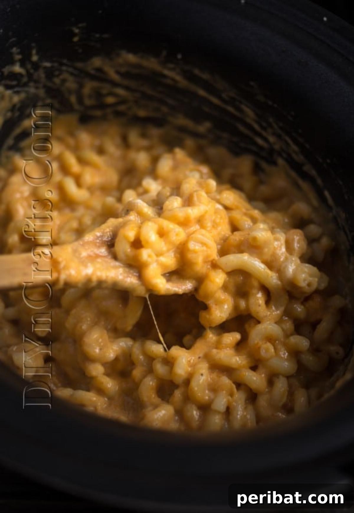 Set It and Forget It: Butternut Mac and Cheese in Your Slow Cooker 7 Cooked butternut mac and cheese ready to serve directly from the slow cooker