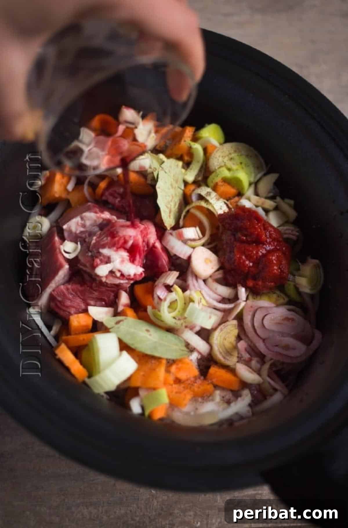 Hearty Slow Cooker Beef Stew 4 Mixed ingredients