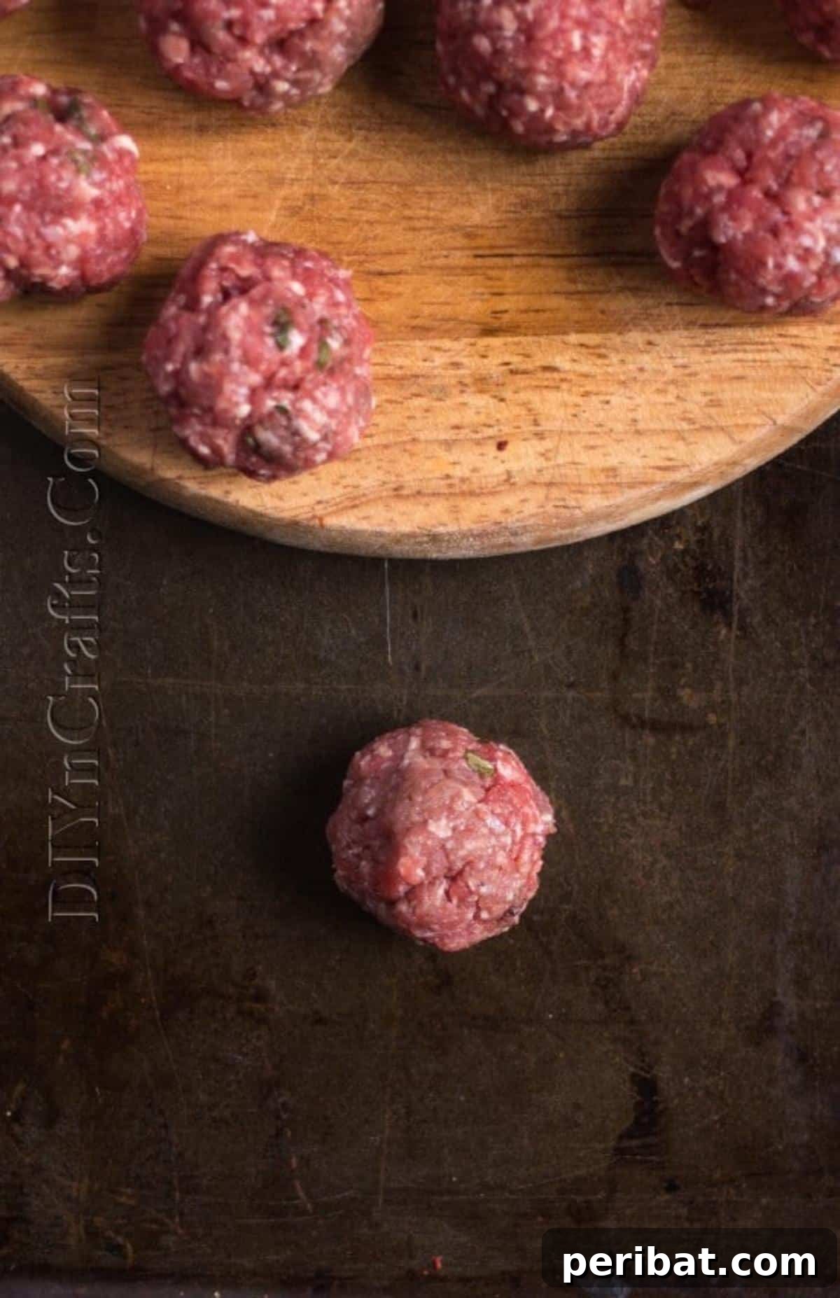 Your Go-To Meatballs: Fast, Flavorful, Flexible 4 Preparing meatballs: rolling ground beef into uniform balls.