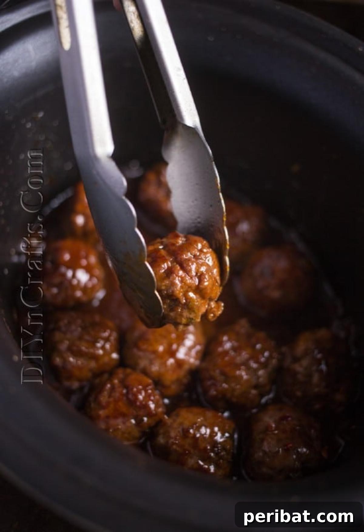 Your Go-To Meatballs: Fast, Flavorful, Flexible 8 Finished slow cooker glazed meatballs, tender and coated in sweet and tangy sauce.