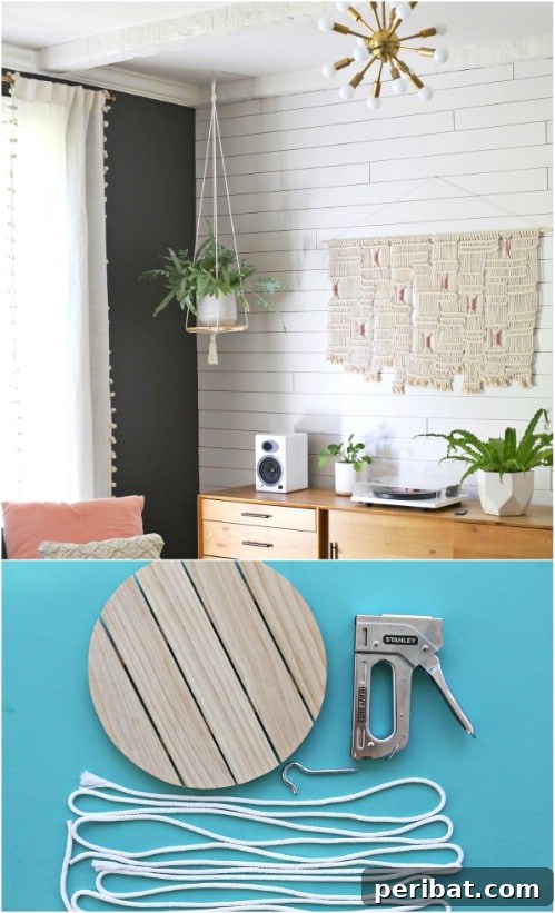 Simple, Stylish DIY Hanging Planters to Transform Your Space 14 DIY Wooden Hanging Shelf for Plants with Rustic Appeal