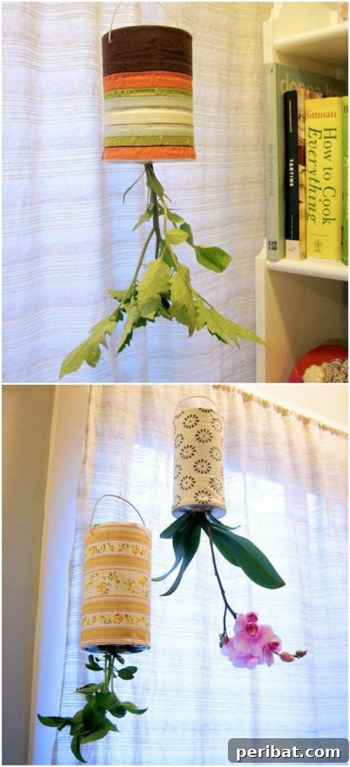Simple, Stylish DIY Hanging Planters to Transform Your Space 19 Recycled Upside Down Hanging Planters from Coffee Cans