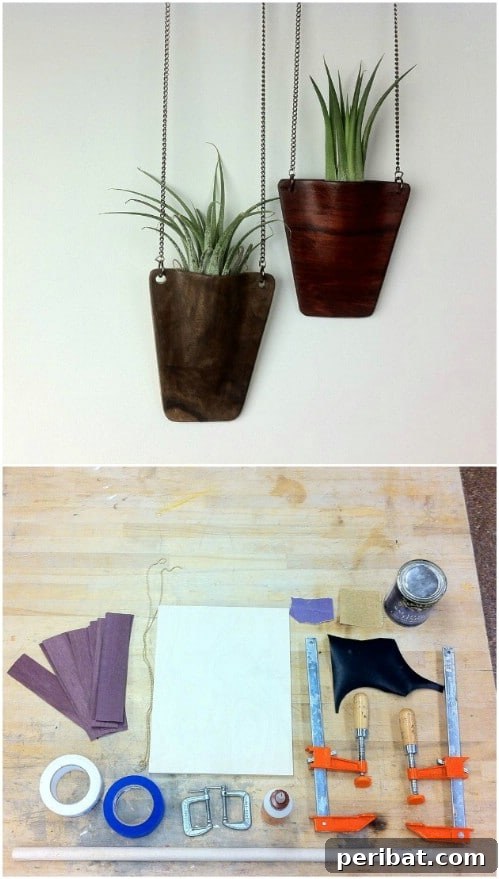 Simple, Stylish DIY Hanging Planters to Transform Your Space 22 DIY Wooden Pendant Hanging Planter for Air Plants