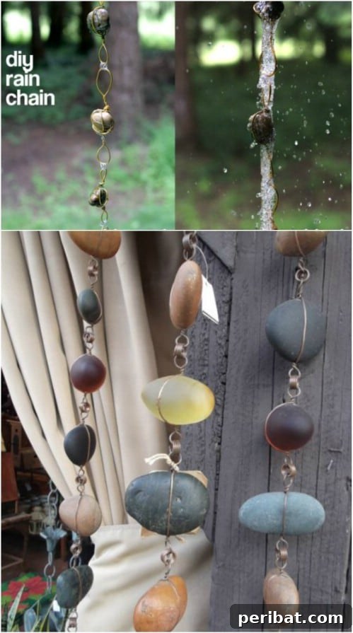 15 Brilliant DIY Rain Chains: Turn Downspouts into Delightful Water Features 14 Natural DIY Wire And Stone Rain Chain