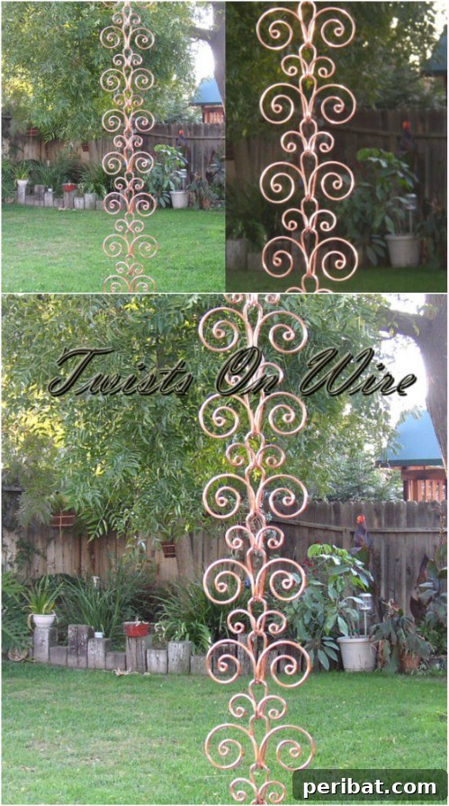 15 Brilliant DIY Rain Chains: Turn Downspouts into Delightful Water Features 7 Elegant Copper Swirl Rain Chain Design