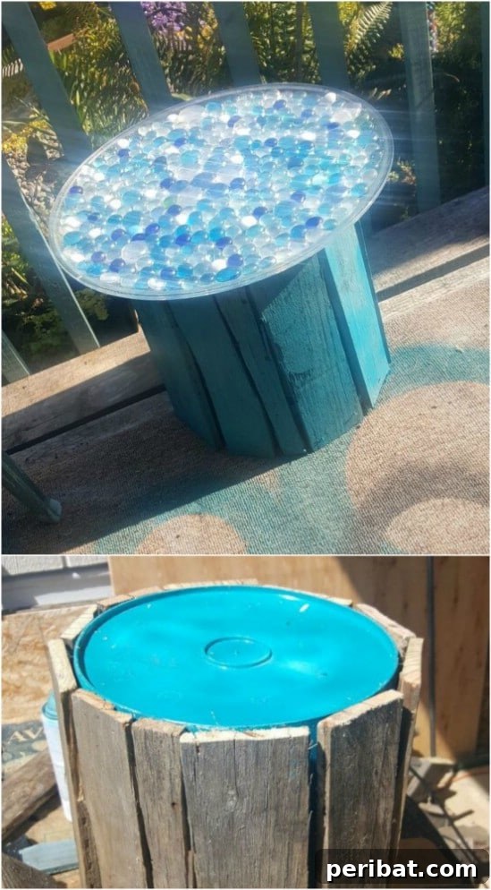 DIY Five Gallon Bucket Patio Table
