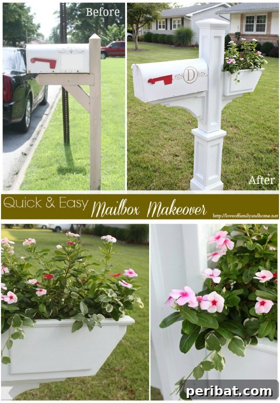 Elegant White Mailbox with Integrated Planter