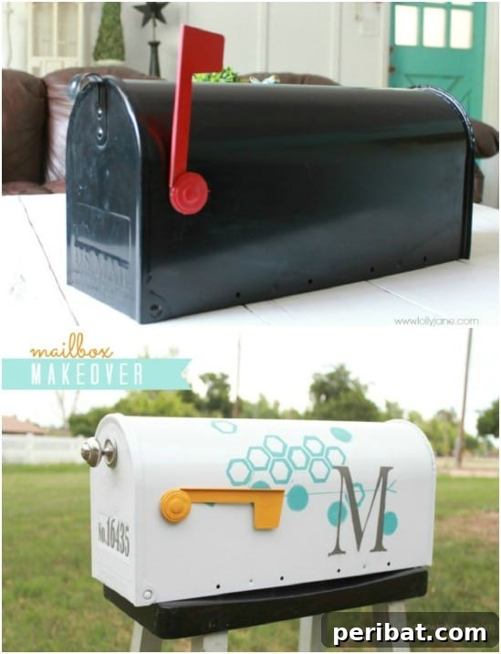 Custom Monogrammed Paint and Vinyl Mailbox