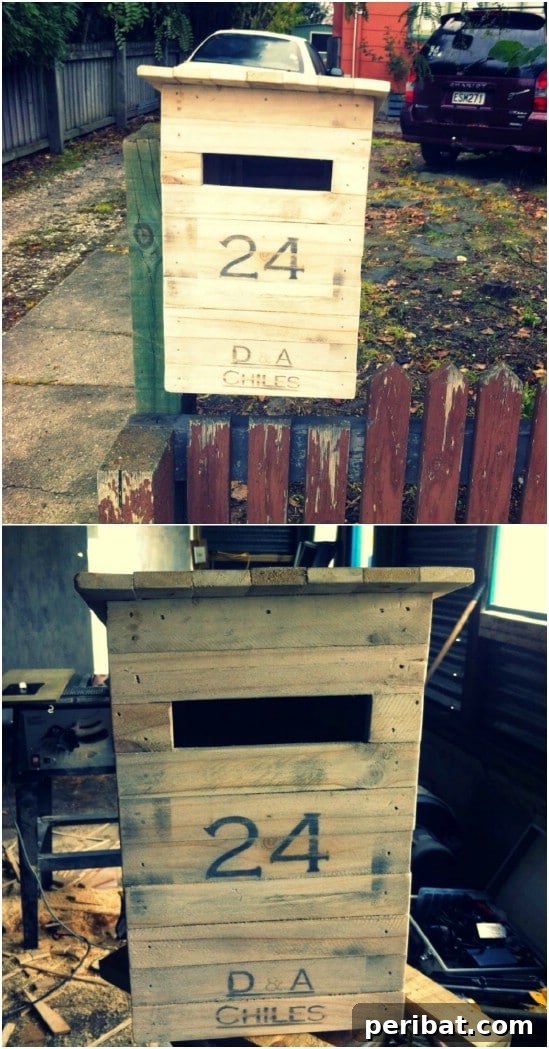 Rustic Upcycled Pallet Letter Box