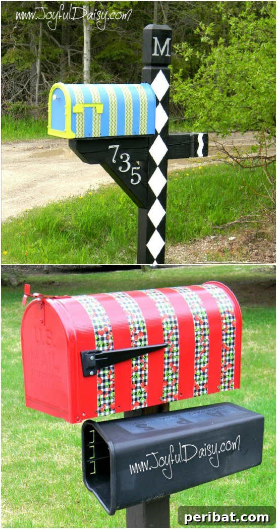 Colorful DIY Duct Tape Mailbox Transformation