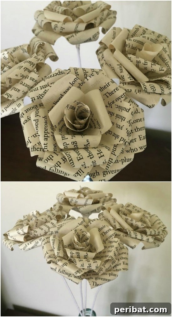 From Pages to Petals: 10 Simple DIY Rose Tutorials 3 Curled Petal Book Paper Roses