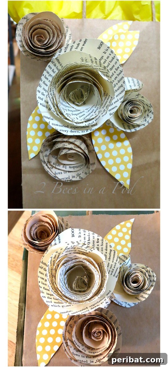 From Pages to Petals: 10 Simple DIY Rose Tutorials 4 Easy Rolled Book Page Roses