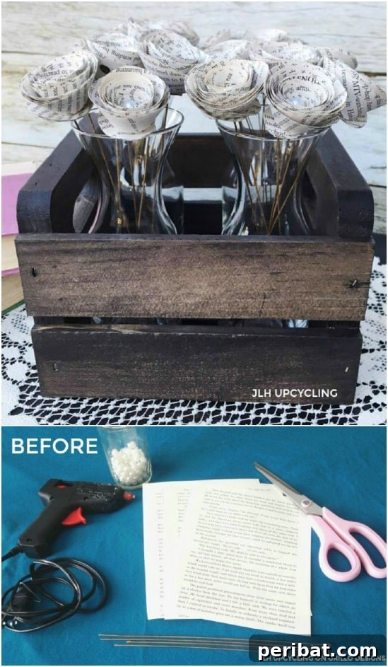 From Pages to Petals: 10 Simple DIY Rose Tutorials 7 DIY Beaded Book Page Roses