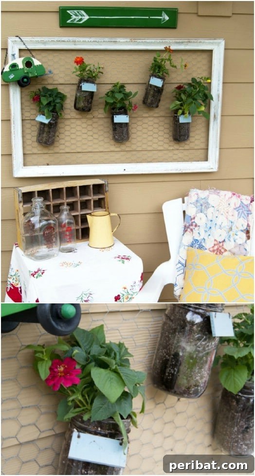 DIY Vertical Gardens: Simple Projects for Any Space 12 Repurposed Mason Jar Vertical Wall Garden